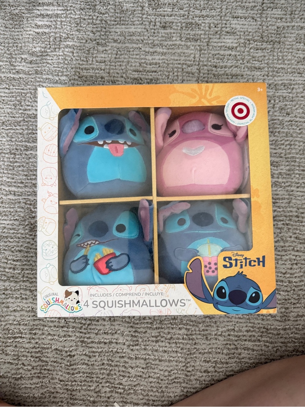 Disney Stitch Squishmallows 4-Pack Plush Set - Blue & Pink